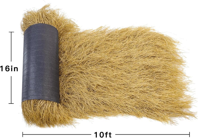 NAHARO 120" Tiki Thatch Grass Roof, Mexican Artificial Straw Roll for Tiki Bar Hut Party Garden Fence Patio DIY Crafts,Palapa Thatch Roofing Duck Blind Grass Hay Bales for Decoration (10ft x 16in, Yellow) - Image 5